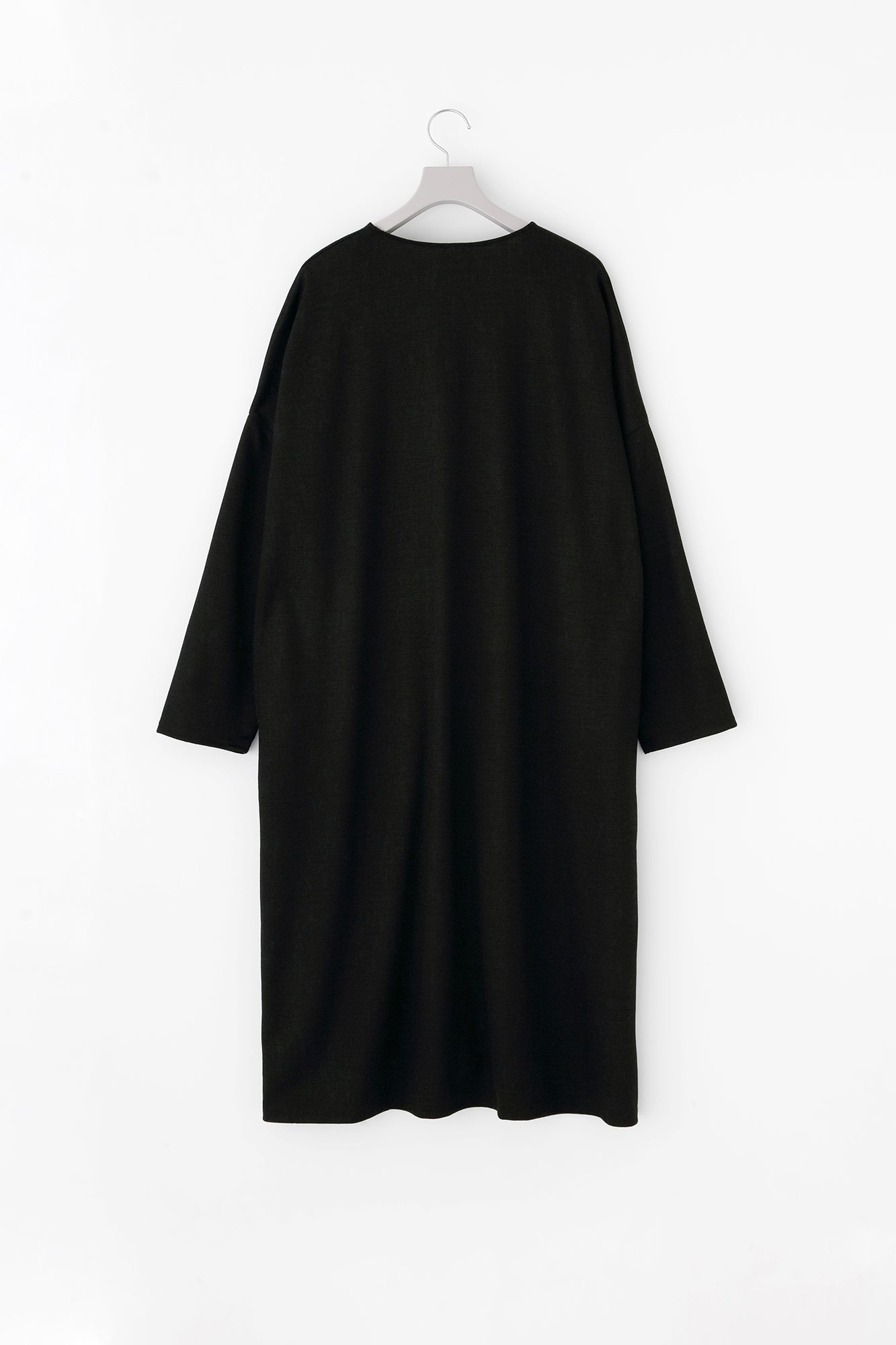 【預購】羅紋針織布羊毛 V領輕型外套/黑色(※預計於12月9日左右發貨)