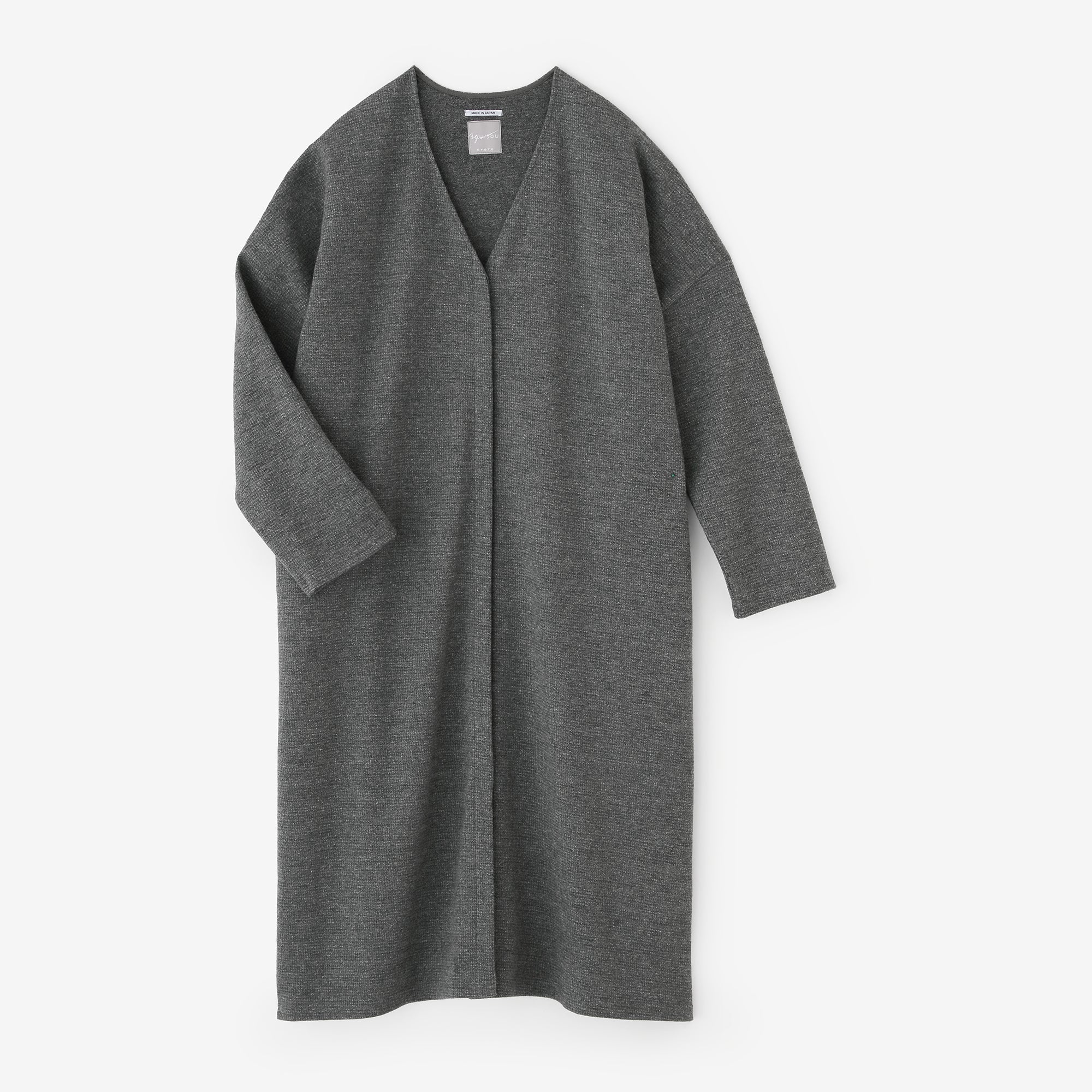 【預購】C/W千鳥格紋織 V領輕型外套/灰色(※預計於12月9日左右發貨)