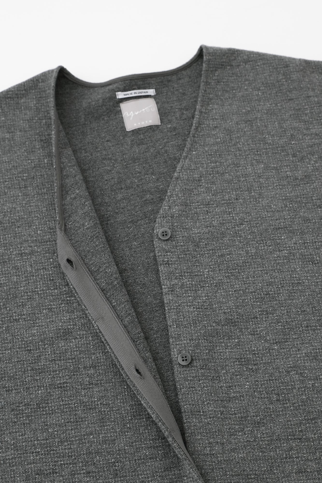 【預購】C/W千鳥格紋織 V領輕型外套/灰色(※預計於12月9日左右發貨)