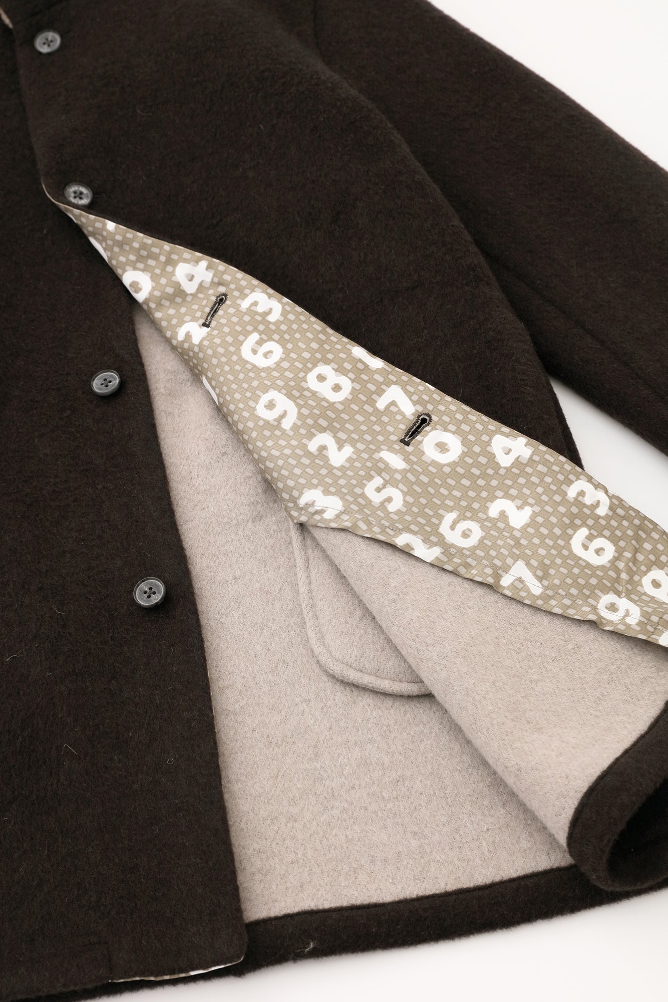 【預購】A.S 雙面羊毛 立領短外套/棕色×網代紋和SO-SU-U十數 昆(※預計於12月9日左右發貨)