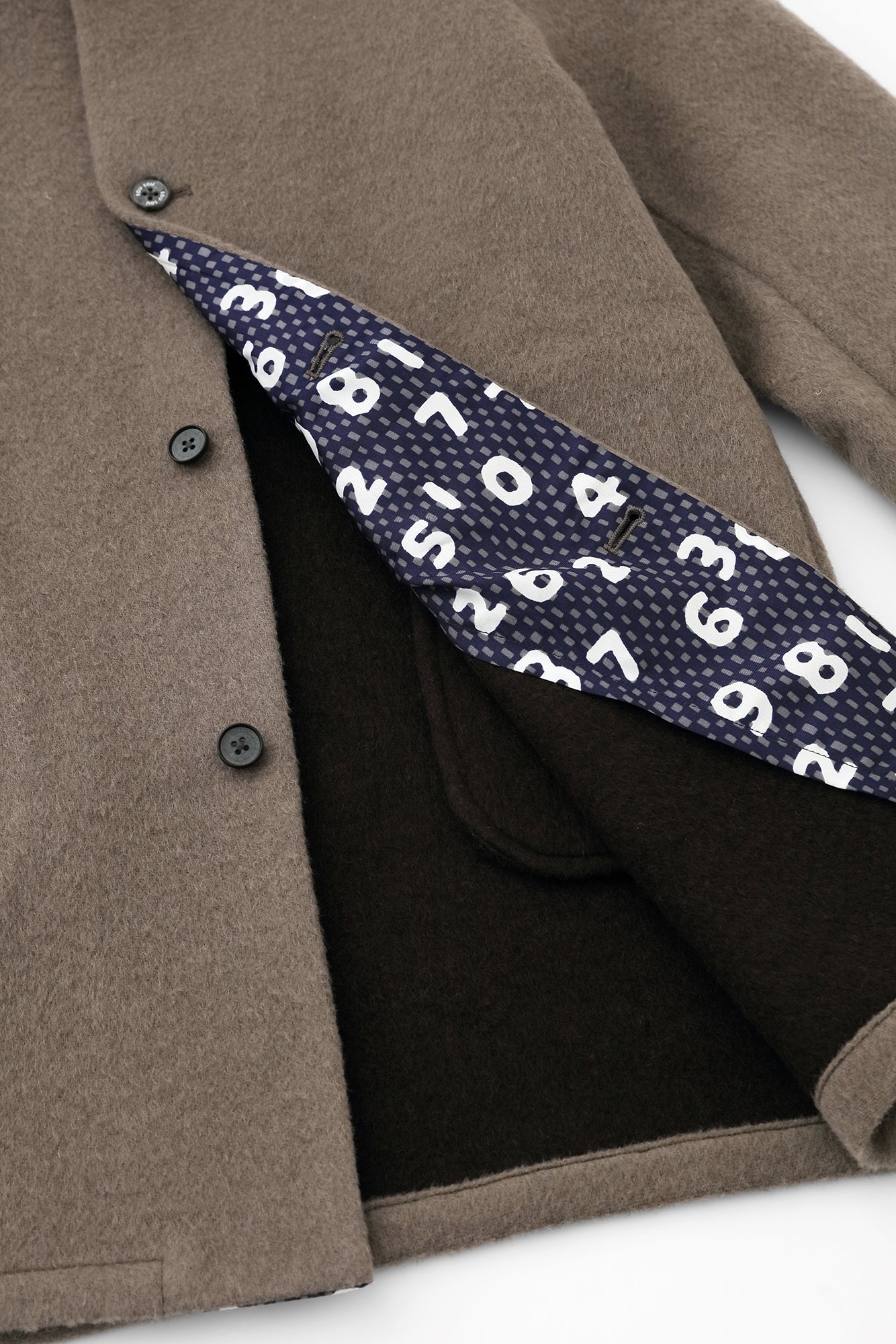 【預購】A.S 雙面羊毛 立領短外套/灰棕色×網代紋和SO-SU-U十數 昆(※預計於12月9日左右發貨)