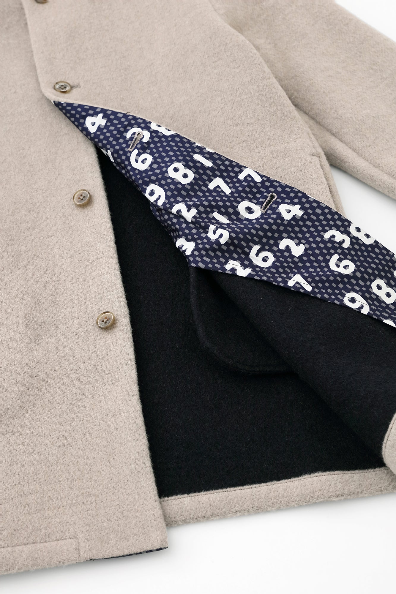 【預購】A.S 雙面羊毛 立領短外套/沙色×網代紋和SO-SU-U十數 昆(※預計於12月9日左右發貨)