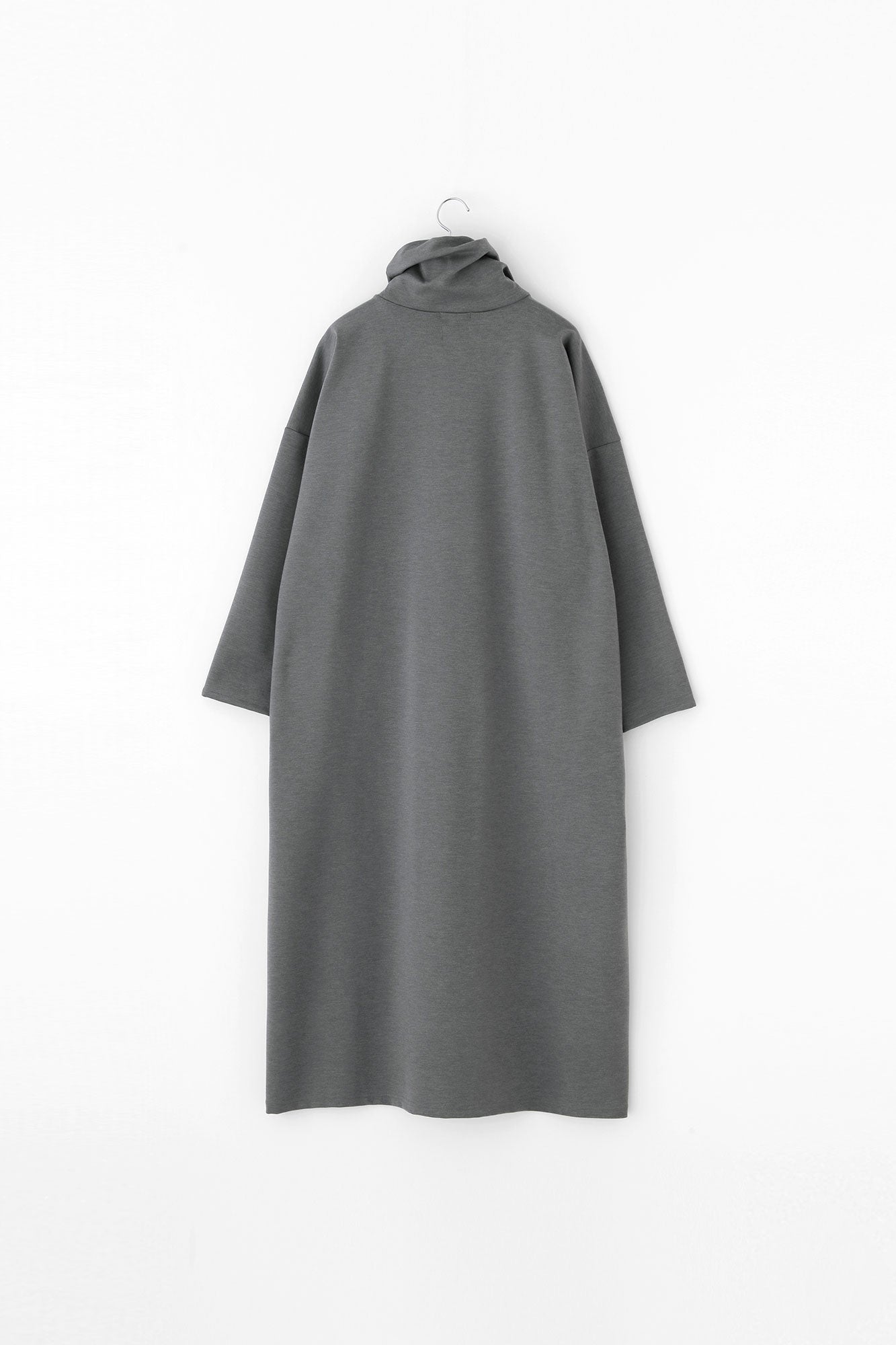 【預購】Soft Thermo(R) 羅紋針織布 高領長袖連身裙 超長版/灰色(※預計於12月9日左右發貨)