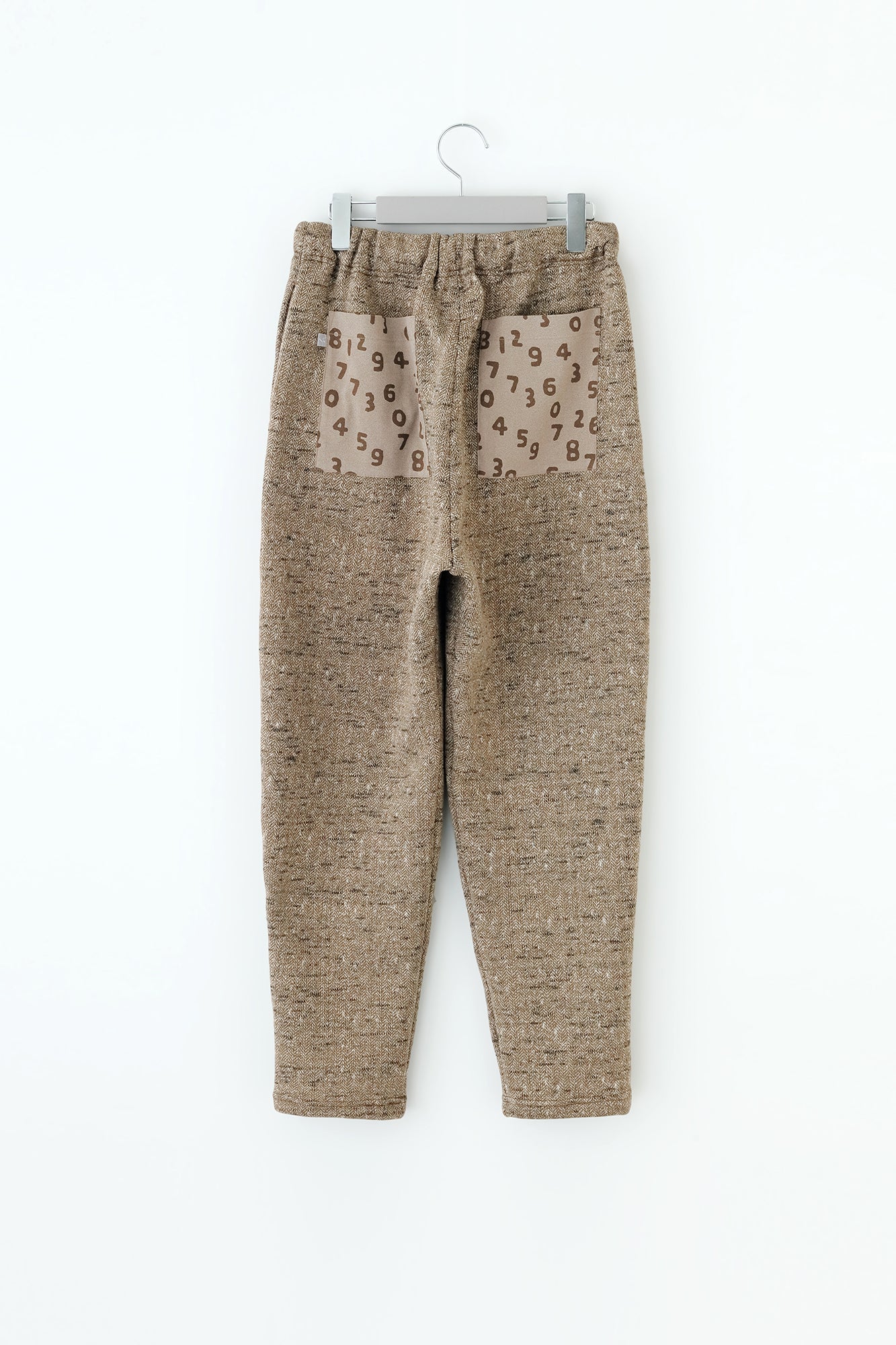 【Pre-order】Fleece Brushed Lining Herringbone Knit Easy Tapered Pants/Heather Beige(※Scheduled to be shipped around Dec 9)