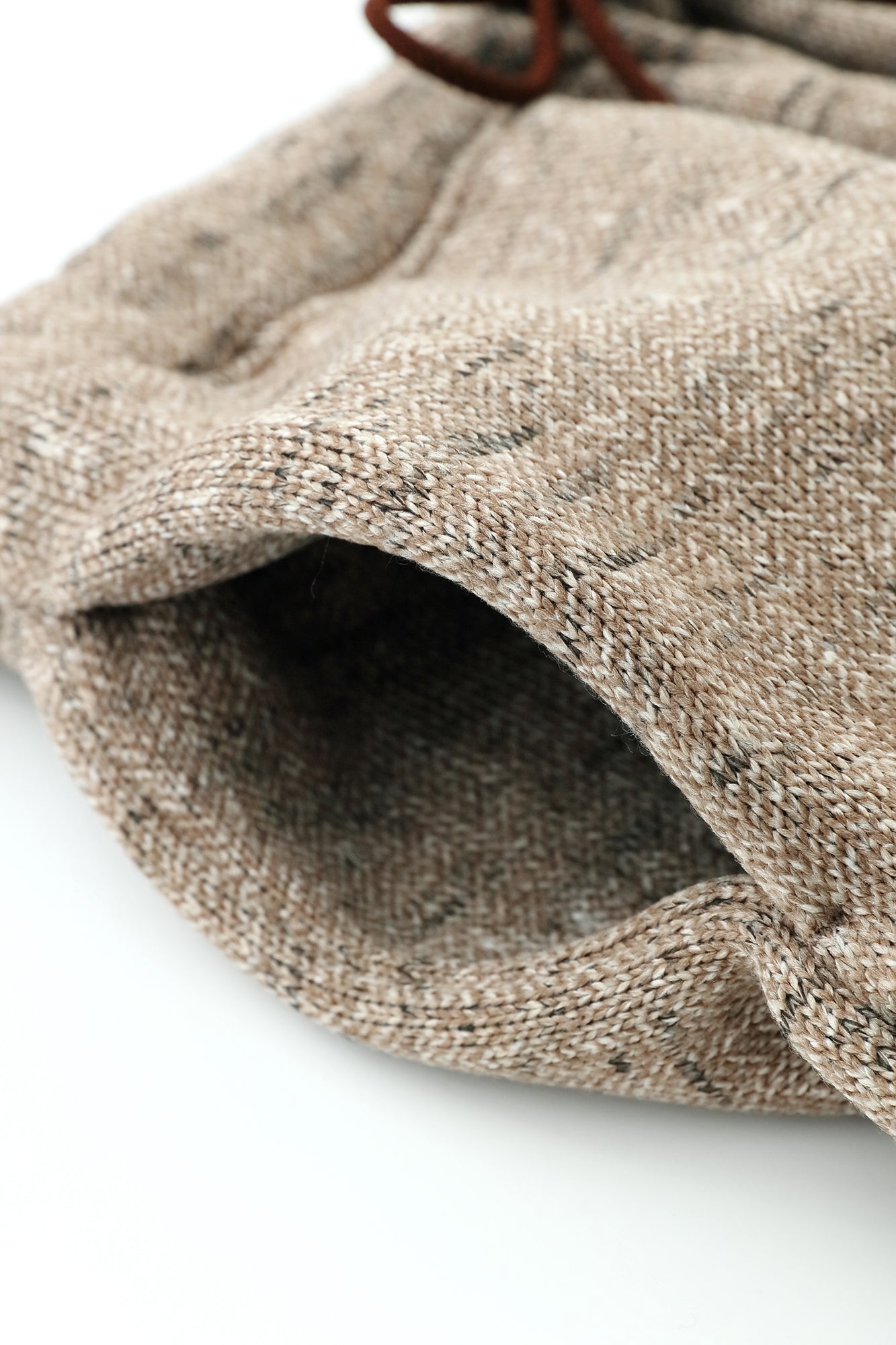 【Pre-order】Fleece Brushed Lining Herringbone Knit Easy Tapered Pants/Heather Beige(※Scheduled to be shipped around Dec 9)