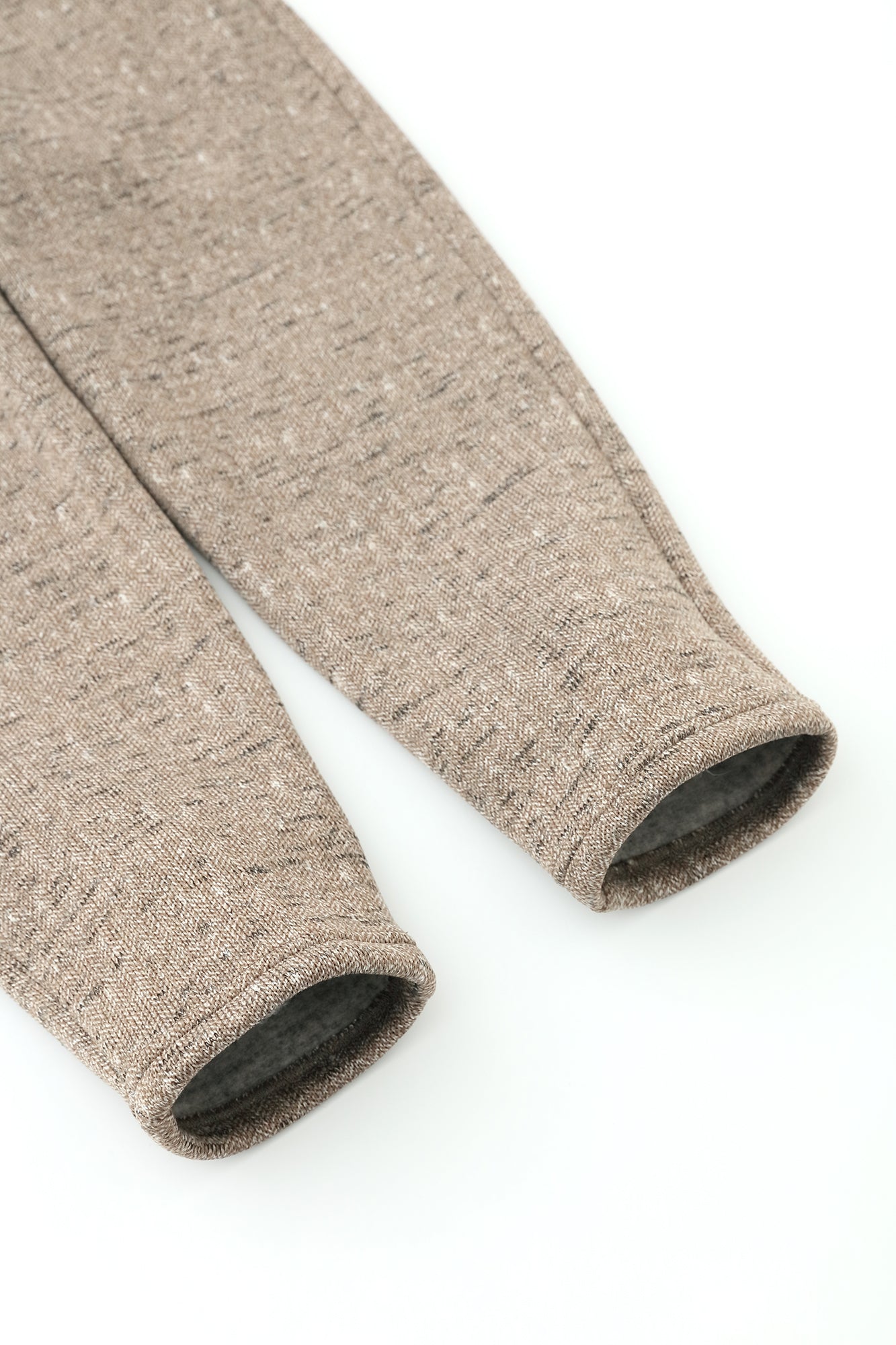【Pre-order】Fleece Brushed Lining Herringbone Knit Easy Tapered Pants/Heather Beige(※Scheduled to be shipped around Dec 9)