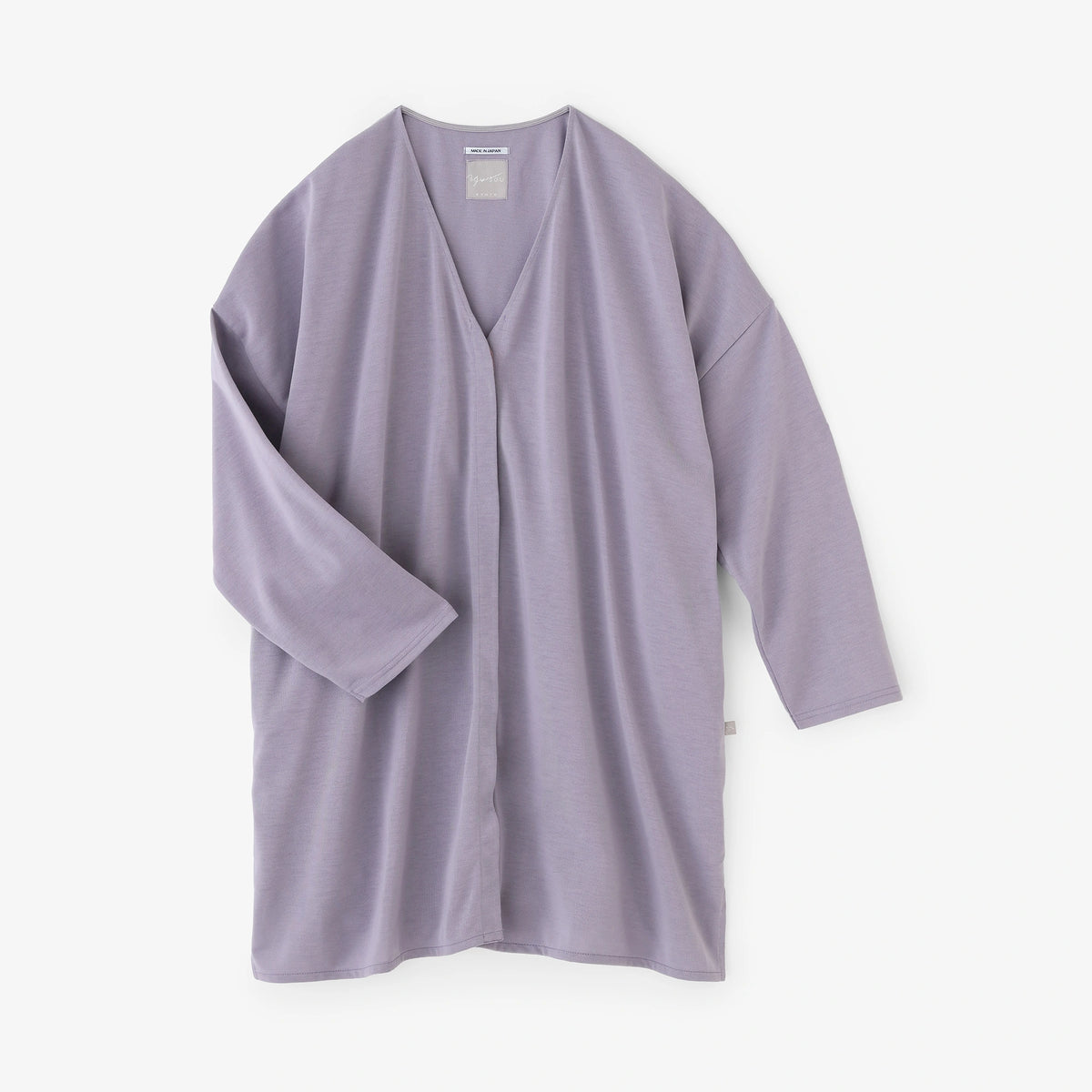 Manteau tunique léger à col en V en jersey à fils parallèles/Lilas