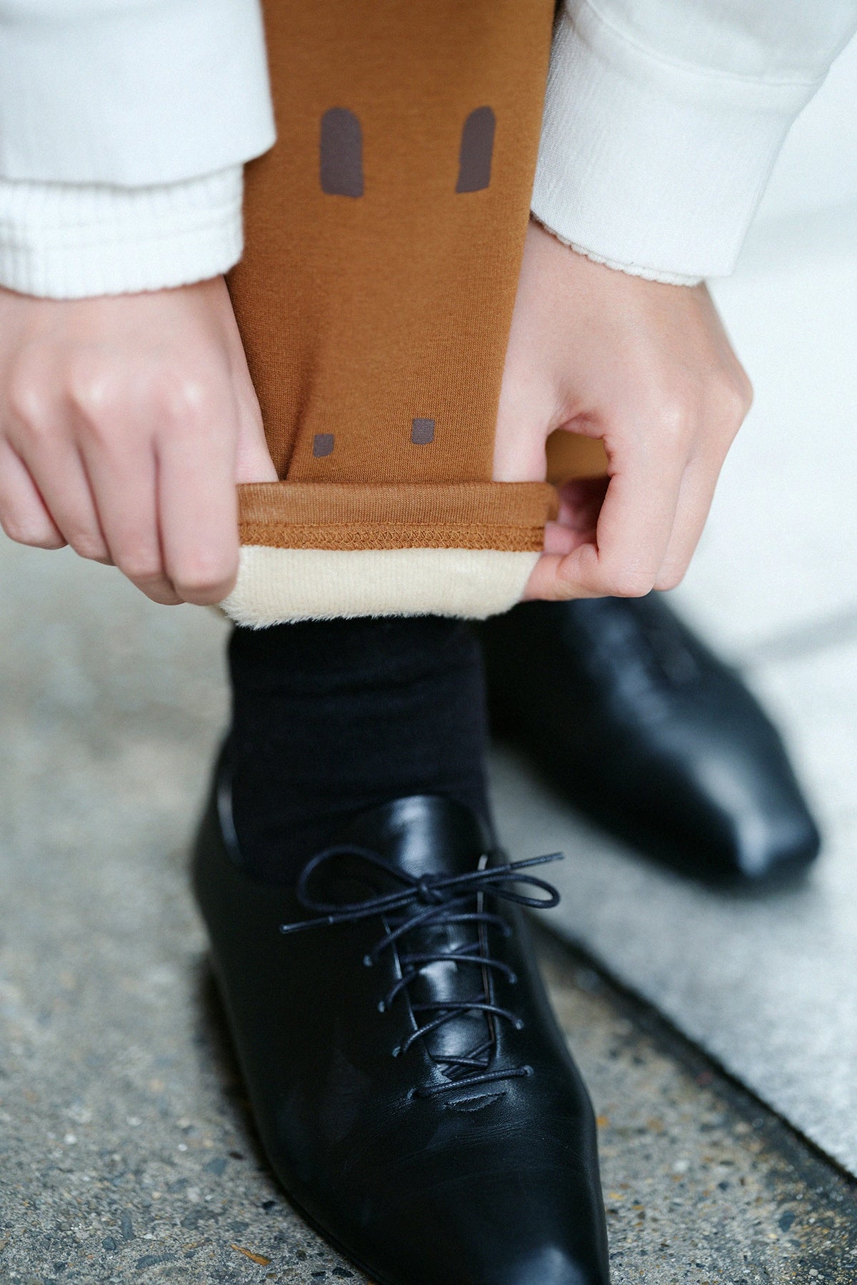 Fleece Brushed Lining Easy Tapered Pants/Windows Bronze
