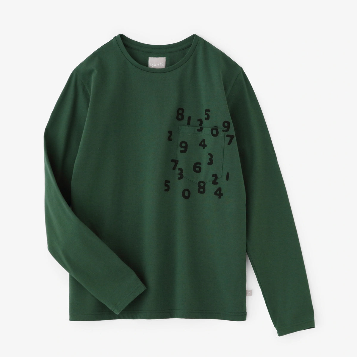 プレーティング天竺 長袖ポケットTシャツ/グリーン