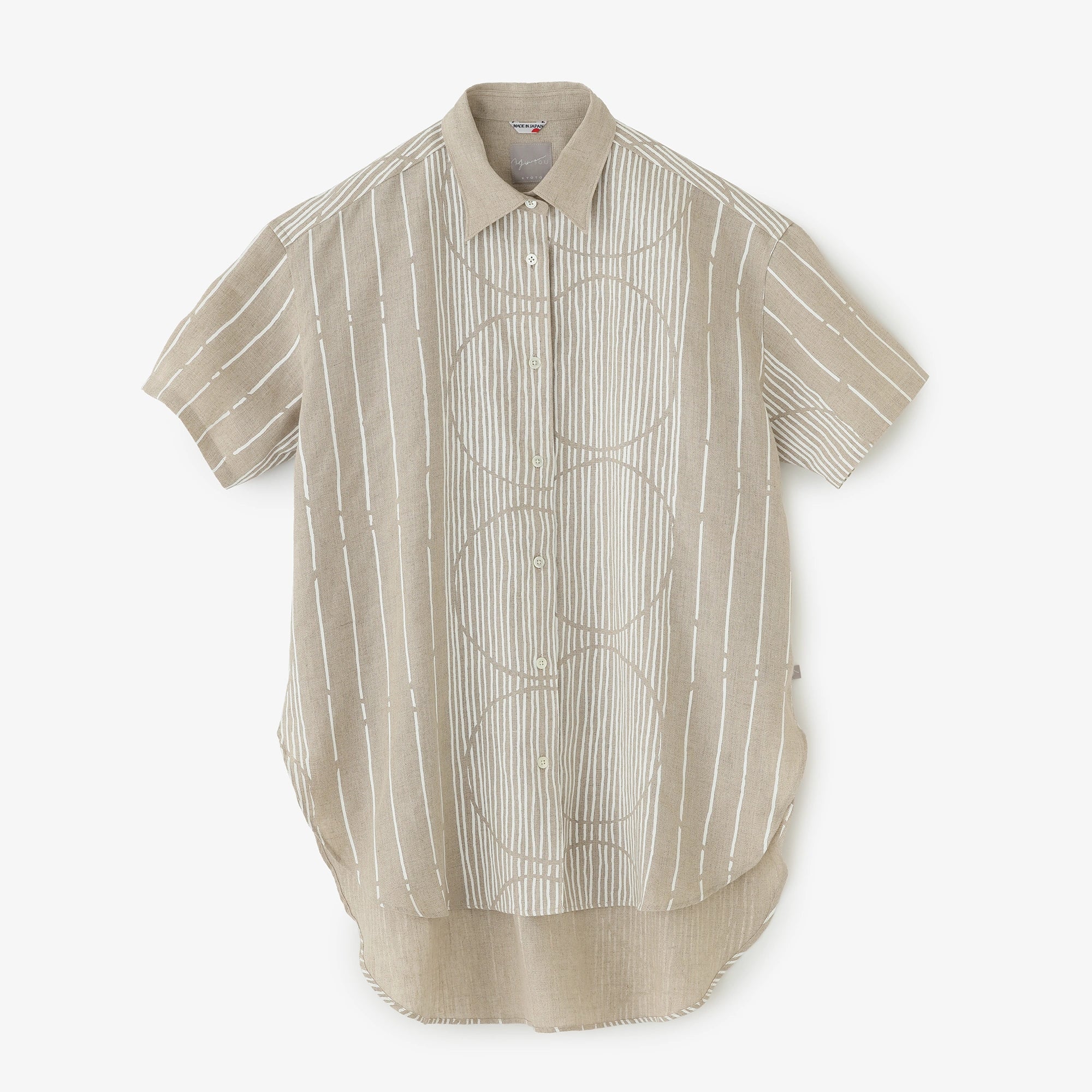 yyuCHANELリネンシャツ CHOYA URBAN STYLE カジュアルシャツ ネイビー 紺 半袖 麻 リネン100