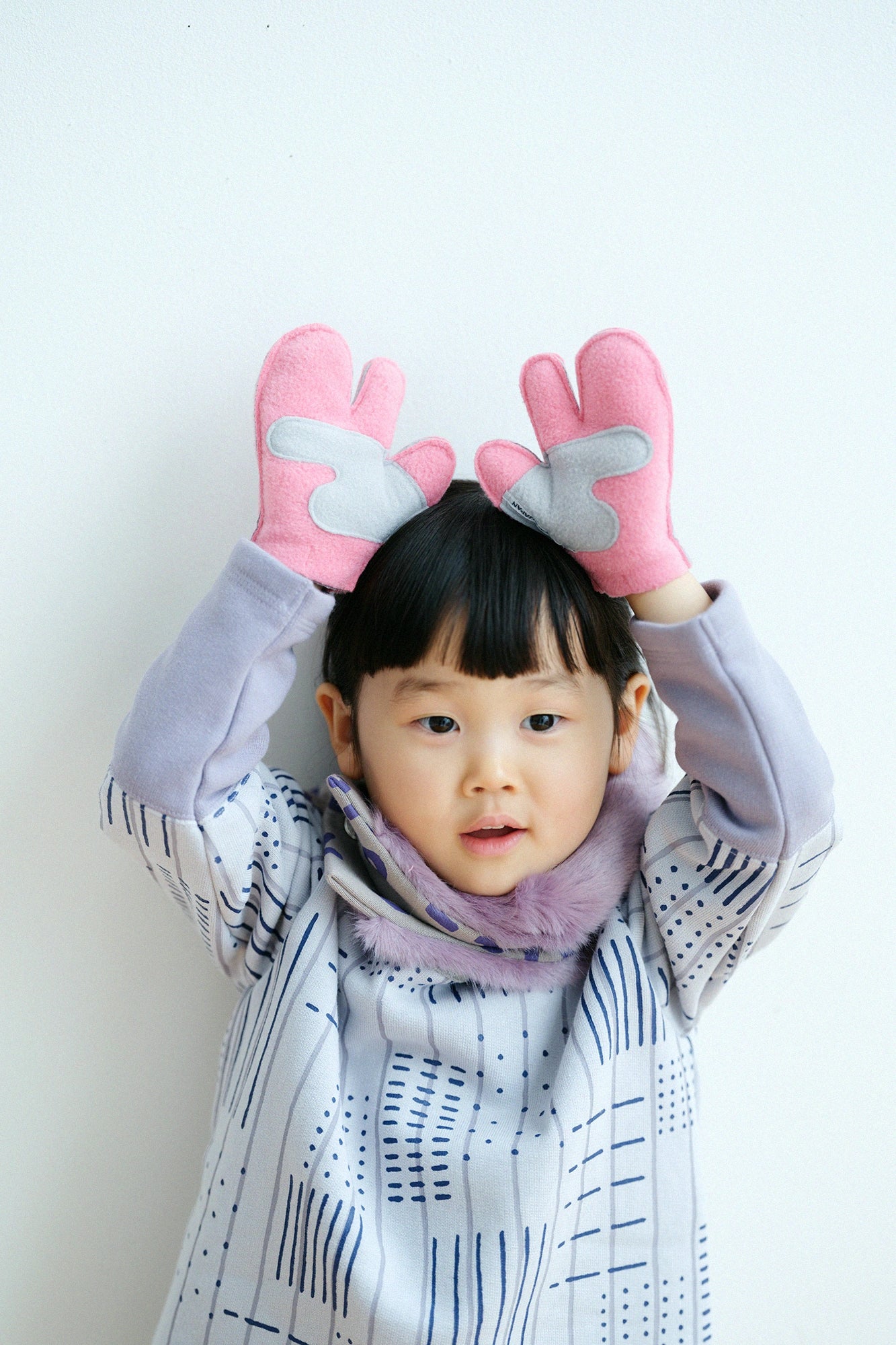 ●雙面用 BIKE短圍巾 KIDS/SO-SU-U十數 昆 上下 灰色