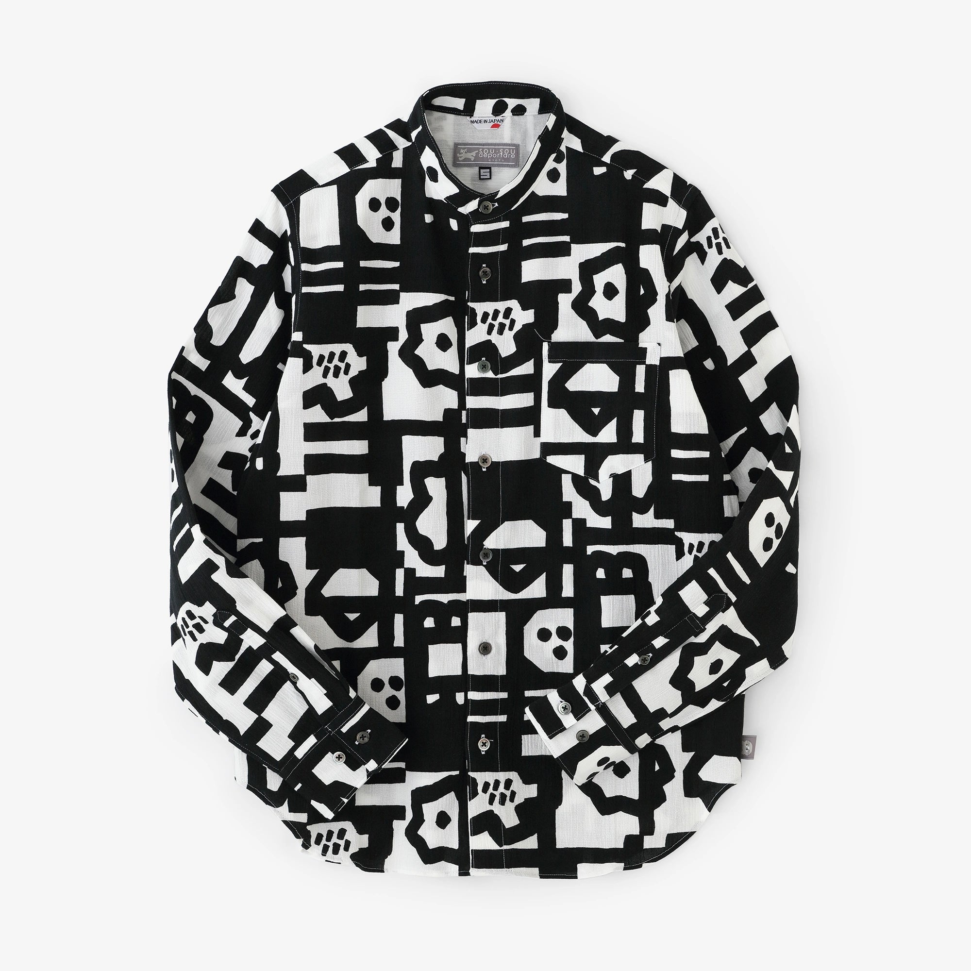 316 OFFICIAL SHOP様②⑦ Chizimi Cotton 20/20 Stand Collar Long-sleeved Shirt／Hide and Seek