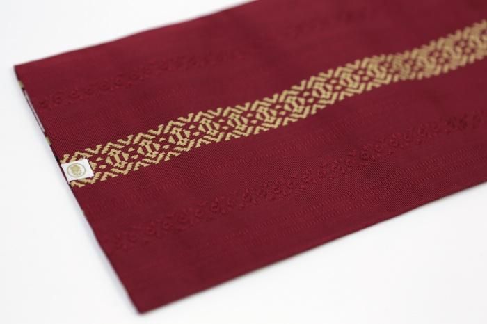 博多 半巾小袋帯/臙脂色(えんじいろ)