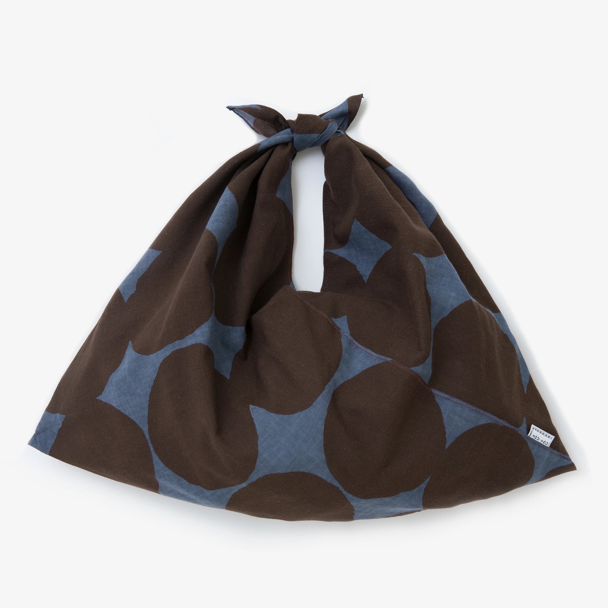 Isemomen Cotton Kohabaori Eco Bag / Marbles Large Lead Color×Brown