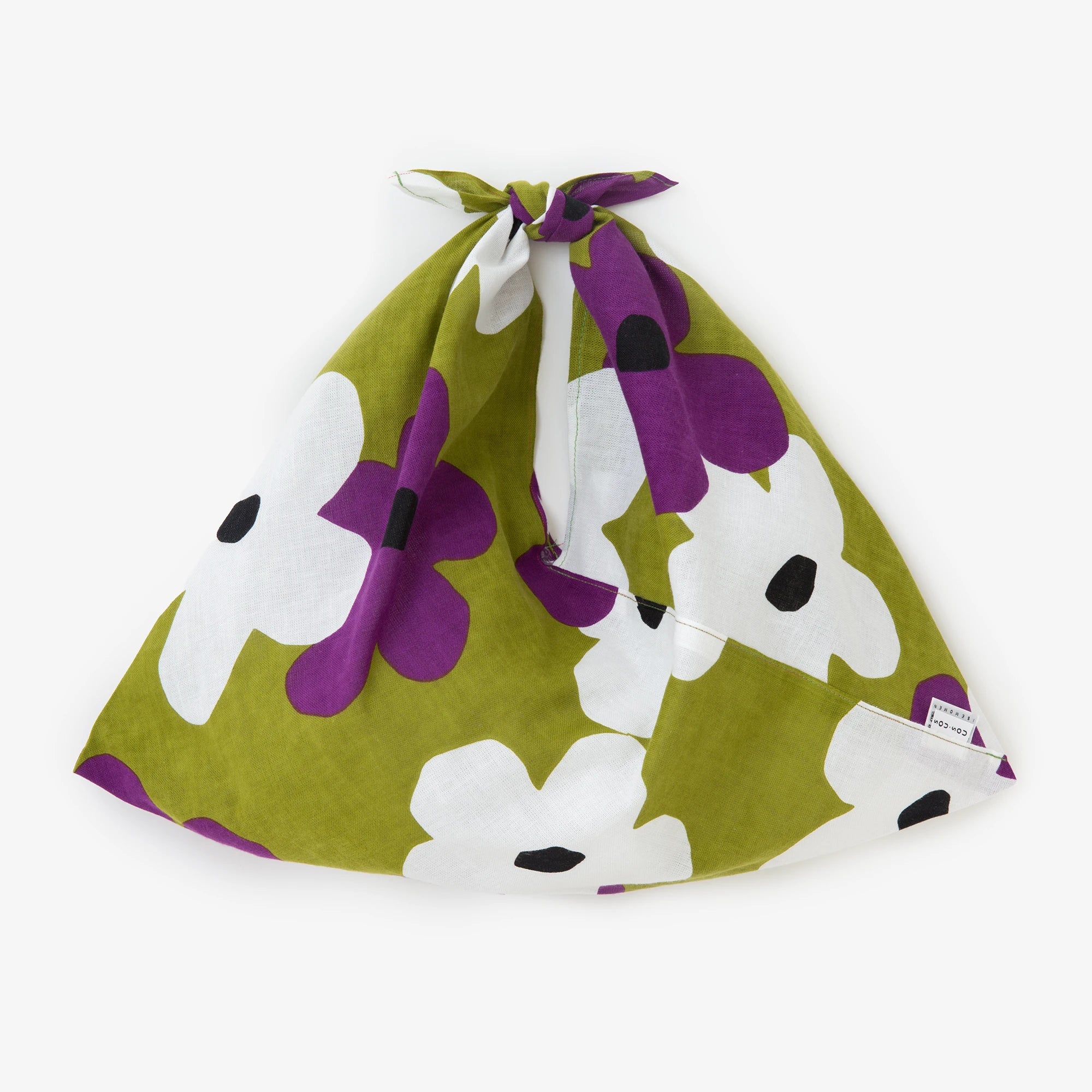 Isemomen Cotton Kohabaori Eco Bag / Layered-flowers Yellowish Green