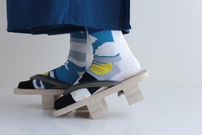 타비양말(정상 길이)/달과 별 네이비 블루 【남・여성용】