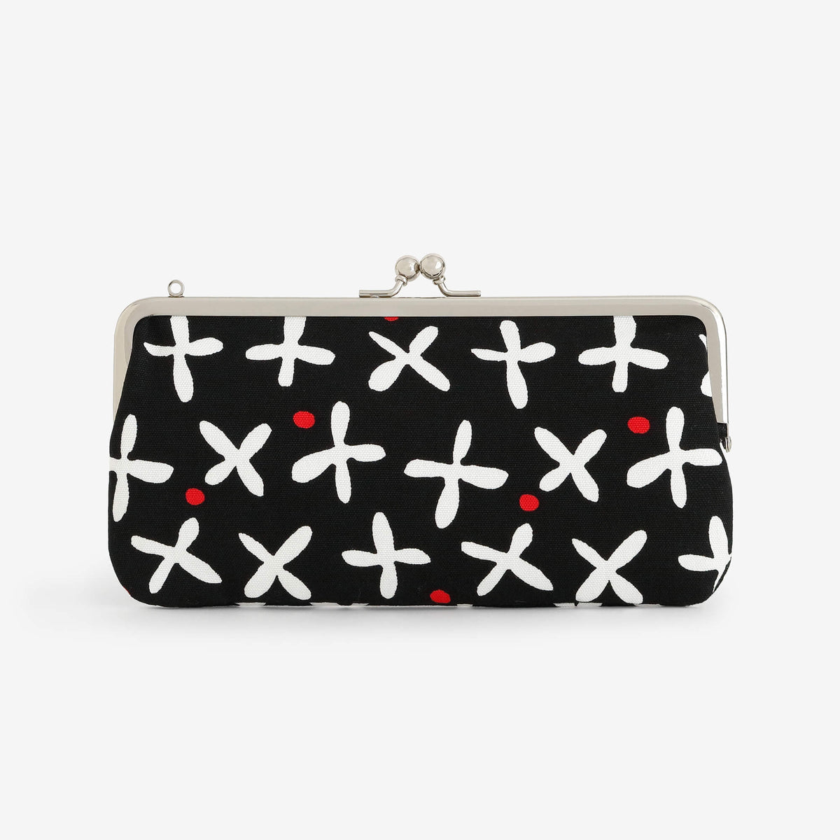 No.12 Canvas Soft Gamaguchi Clasp Purse (Horizontal) / Suzushiroso Small Black