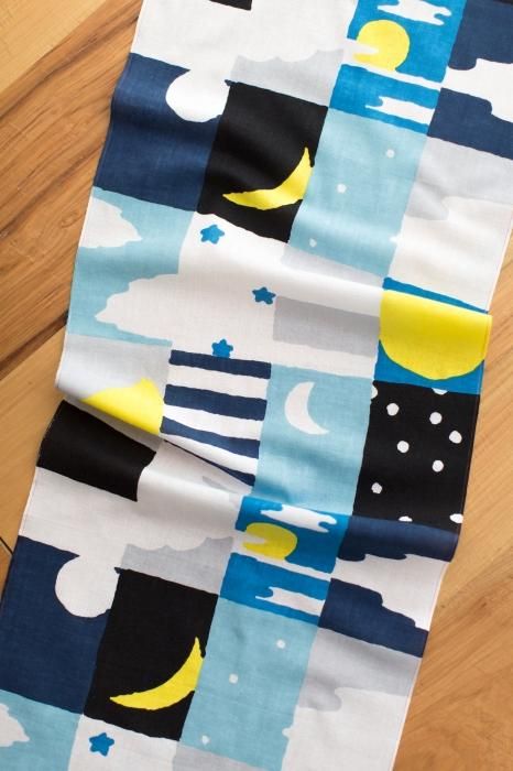 Isemomen Cotton Textile Handkerchief / Moon and Stars