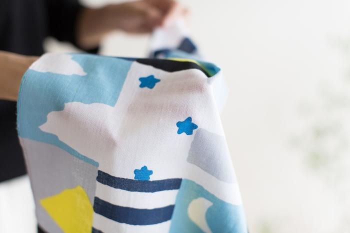 Isemomen Cotton Textile Handkerchief / Moon and Stars