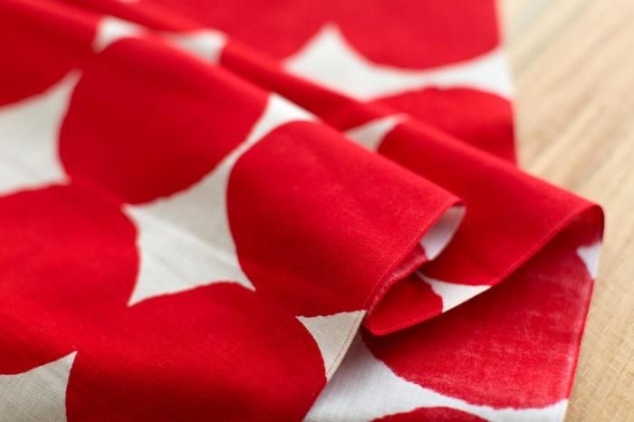 ISE棉花纺织品tenugui/ohajiki大乳白色X深猩红色