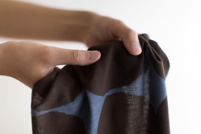 Isemomen Cotton Textile Handkerchief / Marbles Large Lead Color×Brown