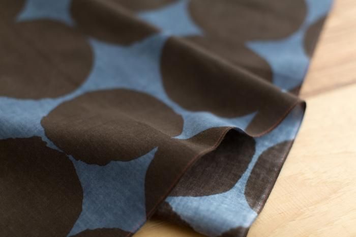 Isemomen Cotton Textile Handkerchief / Marbles Large Lead Color×Brown