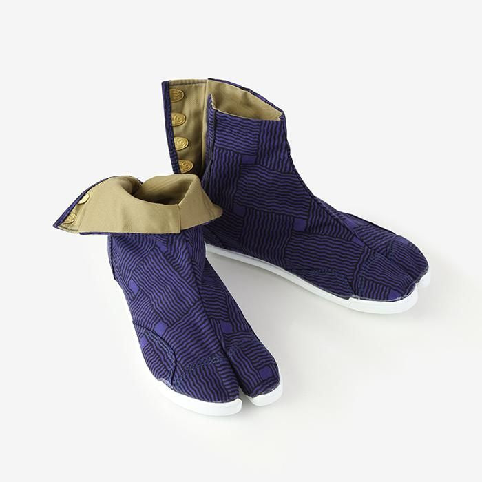 【Online】Marugo Split Toe Tabi Shoes / Woven Bamboo Navy Blue