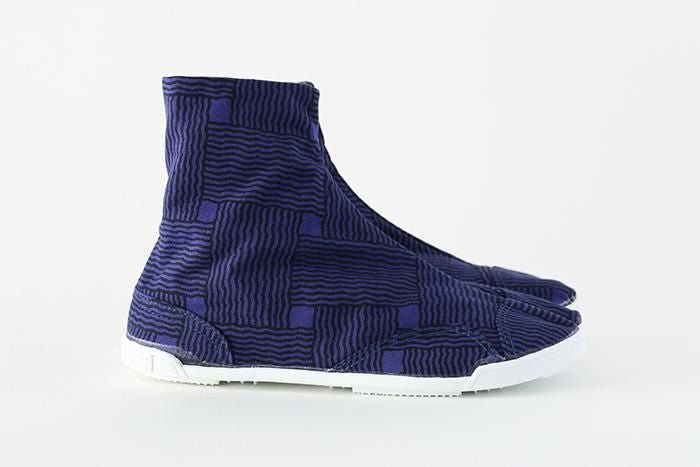 【Online】Marugo Split Toe Tabi Shoes / Woven Bamboo Navy Blue