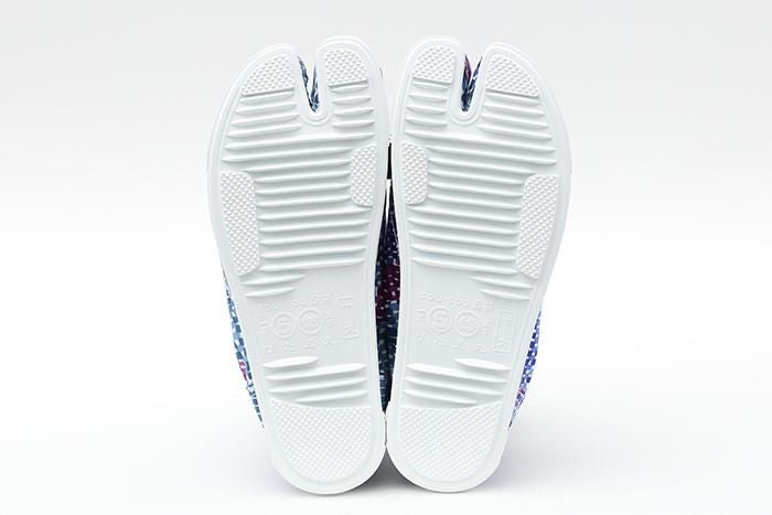 【Online】Marugo Split Toe Tabi Shoes / Woven Bamboo Navy Blue