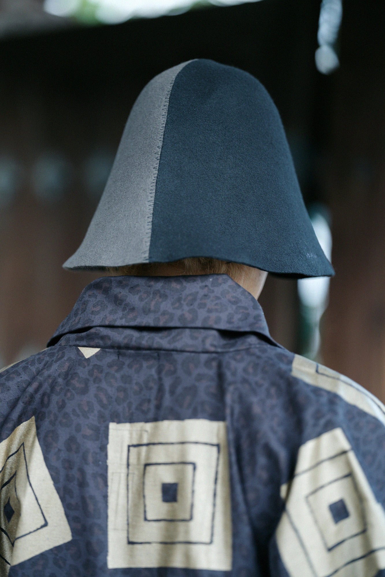 フェルト とっぱい/濡羽色(ぬればいろ)×濃灰(こいはい)