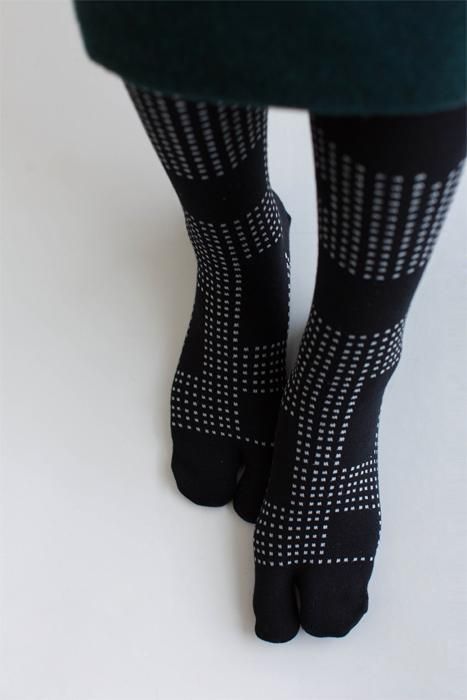 分趾襪(膝下長度)/影 黑色 【女性用】