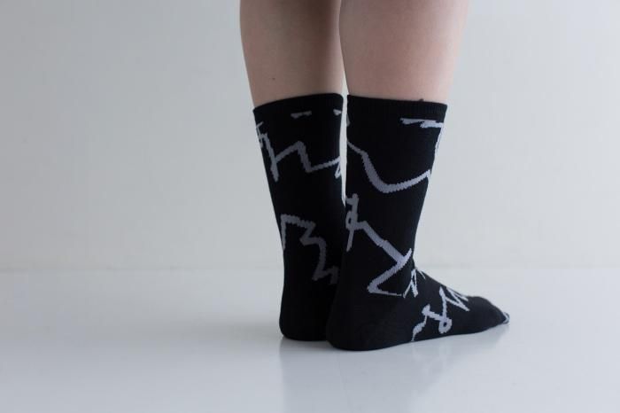 Tabi Socks (Mid-calf)/Letters Black【Men・Women】