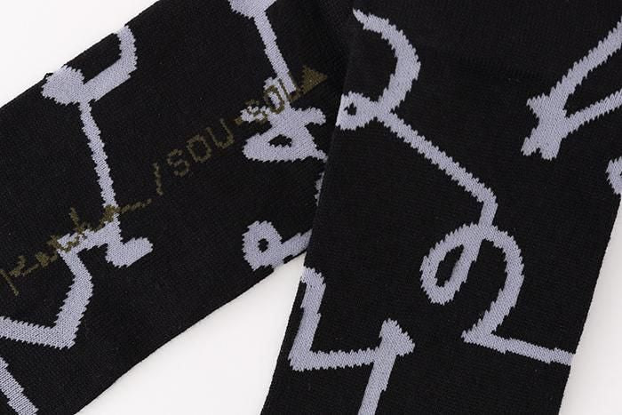 Tabi Socks (Mid-calf)/Letters Black【Men・Women】