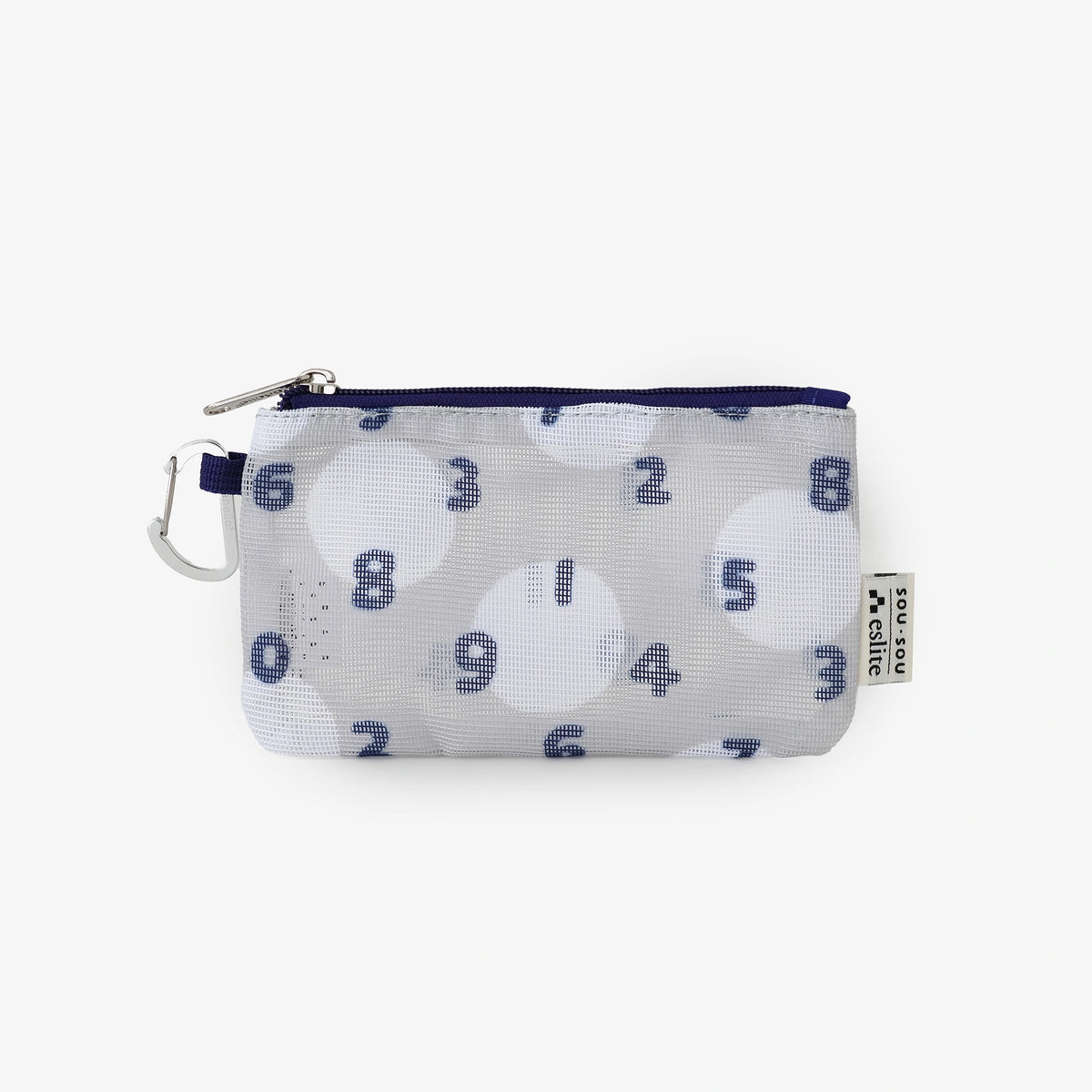 SOU・SOU×eslite bookstore Mesh Storage Pouch/SO-SU-U and Polka Dots SF Blue