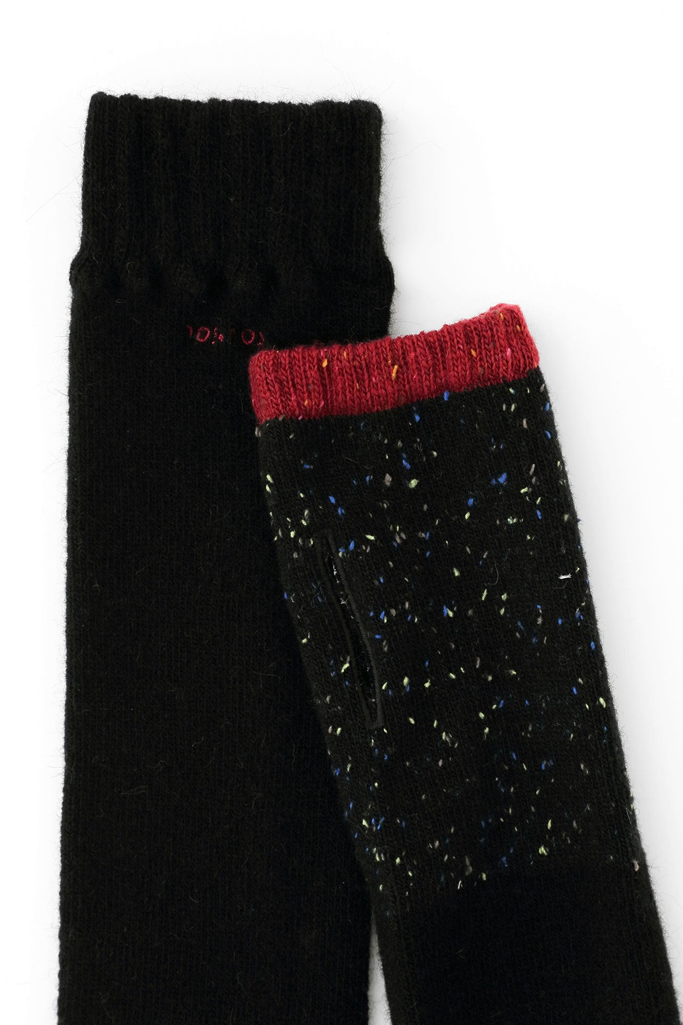 兔毛混紡 袖套/胭脂紅 2