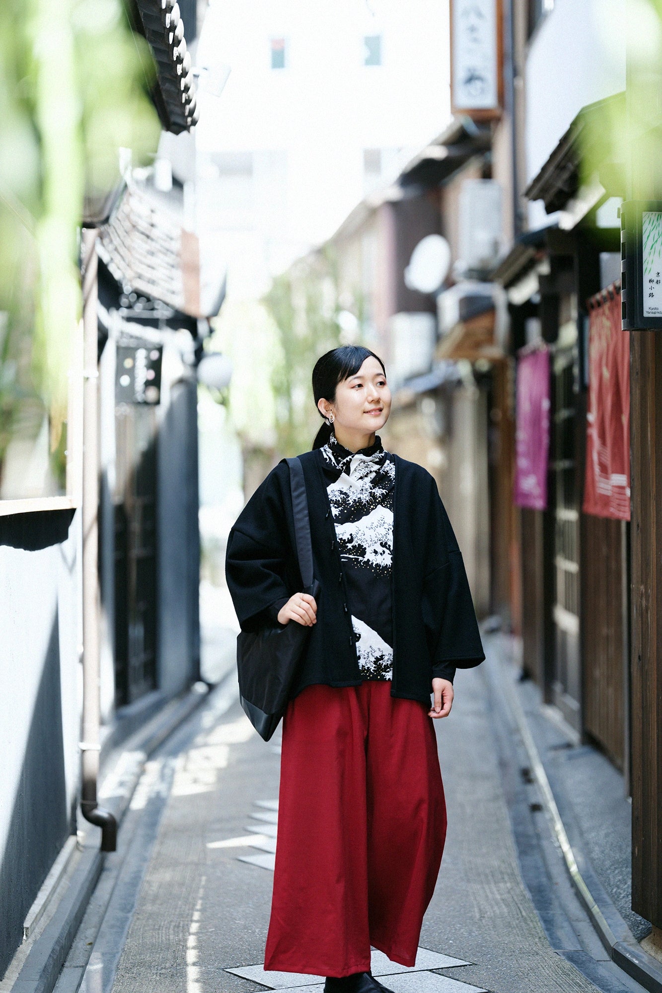 SOU・SOU ×Y’SACCS肩背包 穩 長/黑色×SO-SU-U十數2