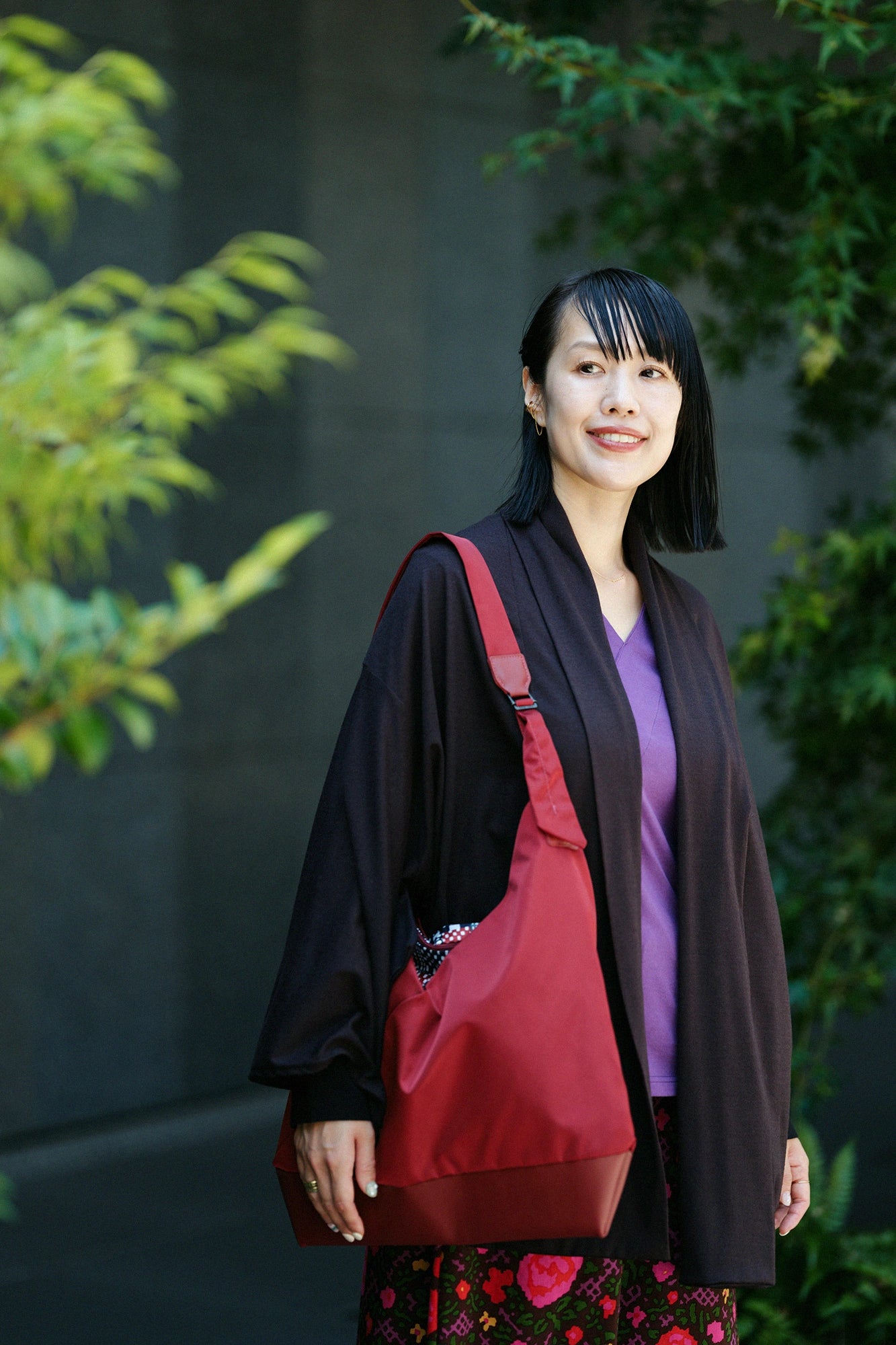 SOU・SOU×y'saccs 肩背包 穩(okeuka gyo)/胭脂紅(enjiro)x a時間2