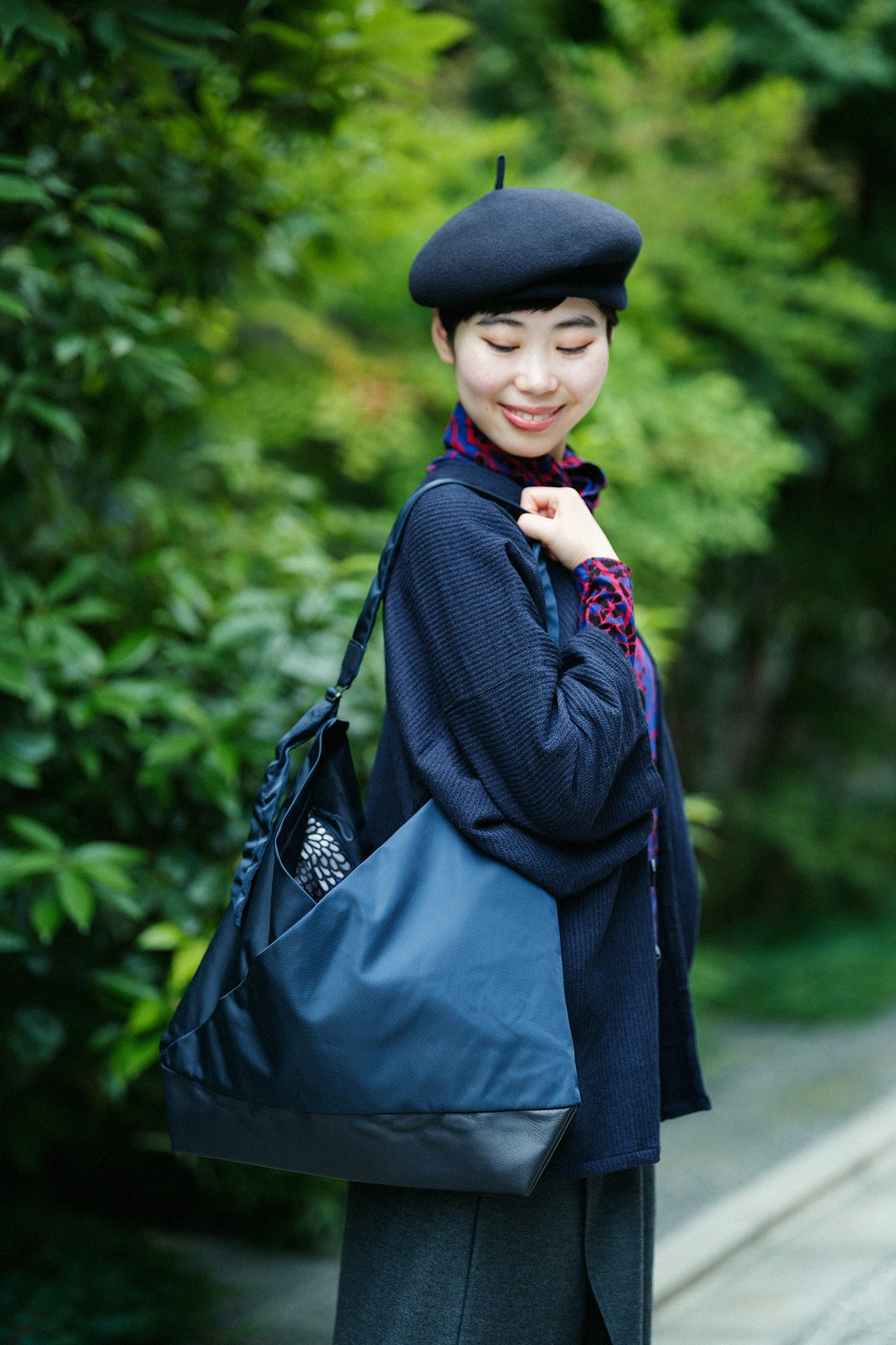 SOU・SOU×Y’SACCS肩背包 穩 長/深藍色×全菊2