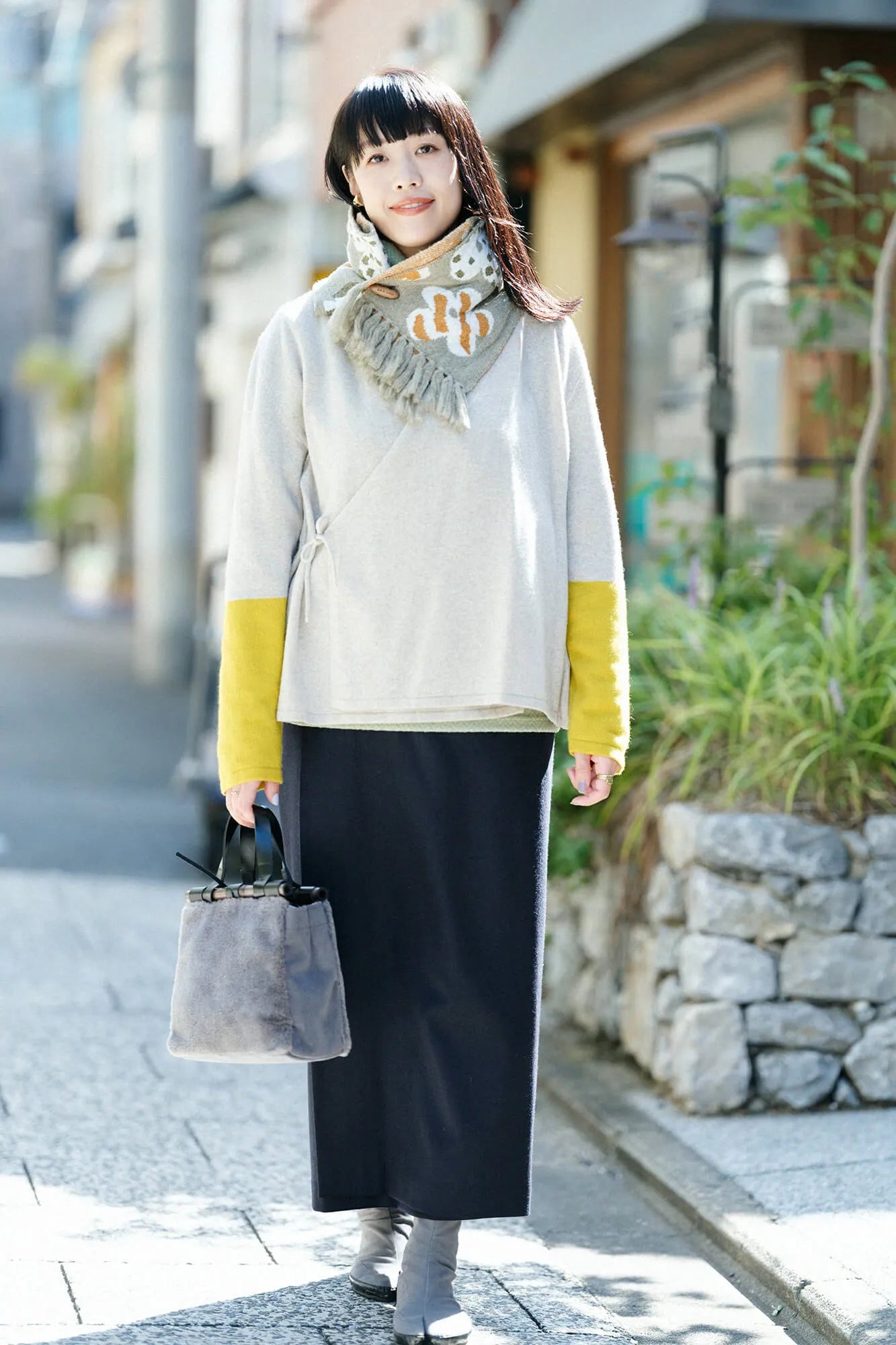 SOU・SOU×MOONBAT 草編衿(そうあみえり)/はじける 柳鼠(やなぎねず)