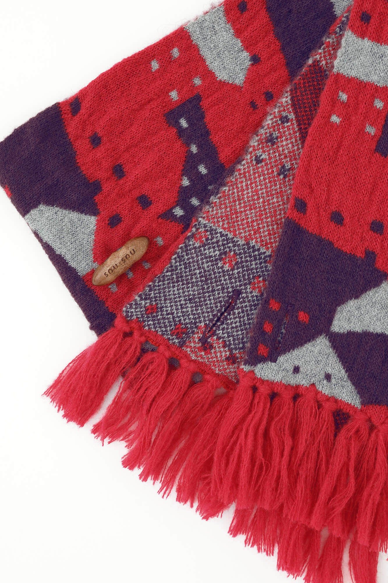 SOU・SOU×MOONBAT 草編領巾/北之國 紅色