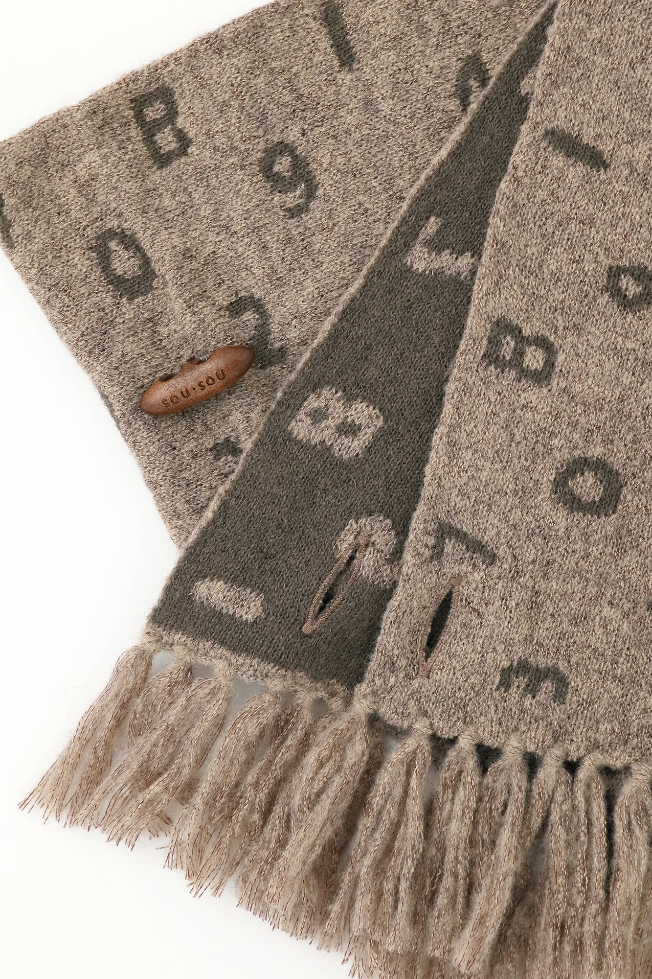 SOU・SOU×MOONBAT 草編領巾/SO-SU-U十數 灰褐色