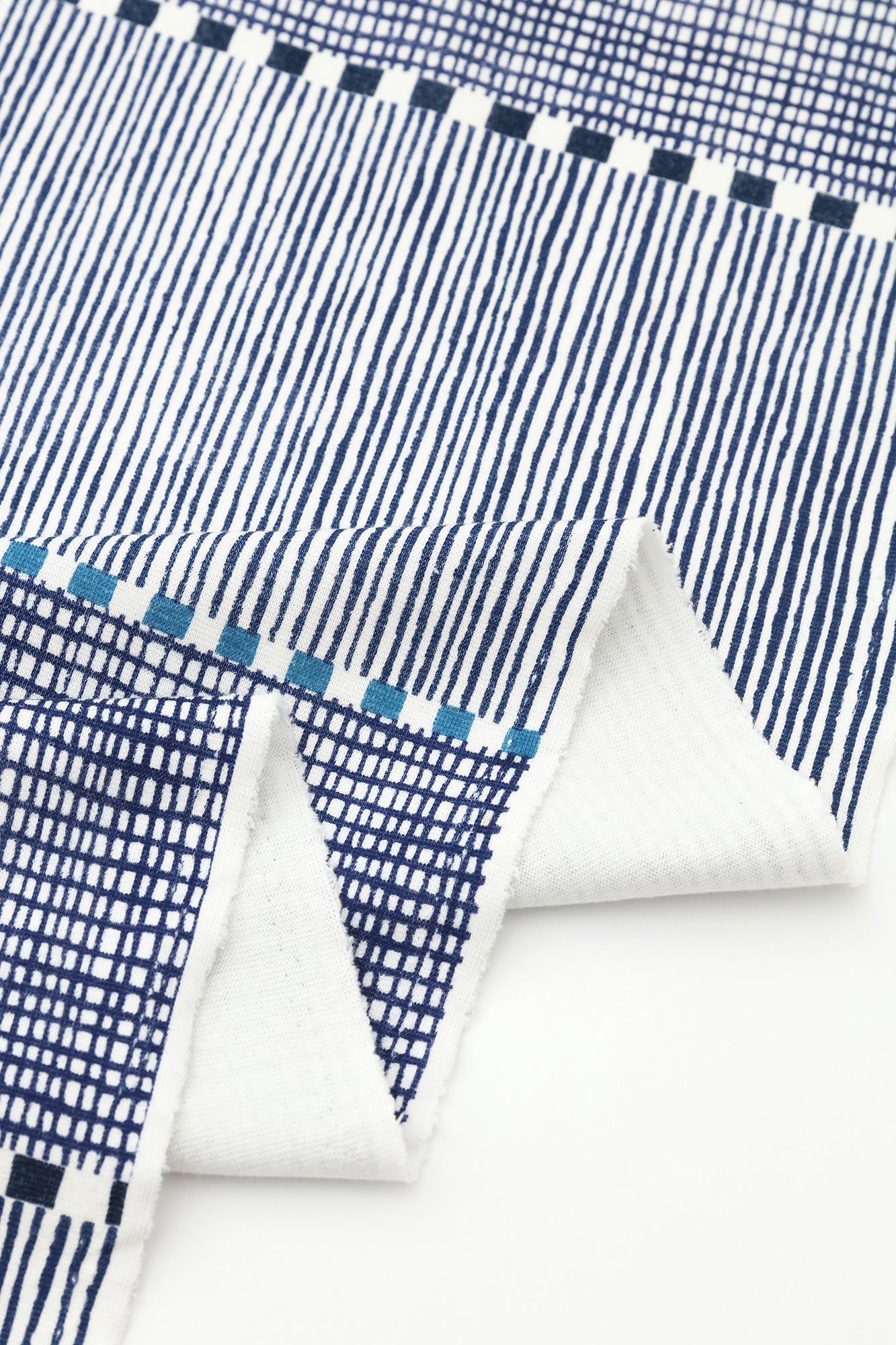 【40%OFF】瑕疵品布料特價<氨綸羅紋針織布>/點線 青和