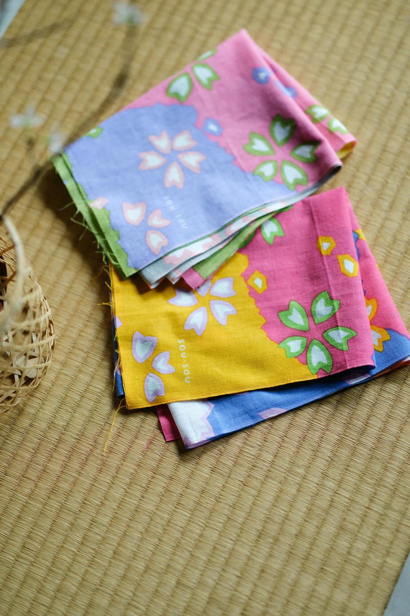 【net limited】Isemomen Cotton Textile Handkerchief / Sakura Sakura Maruyama