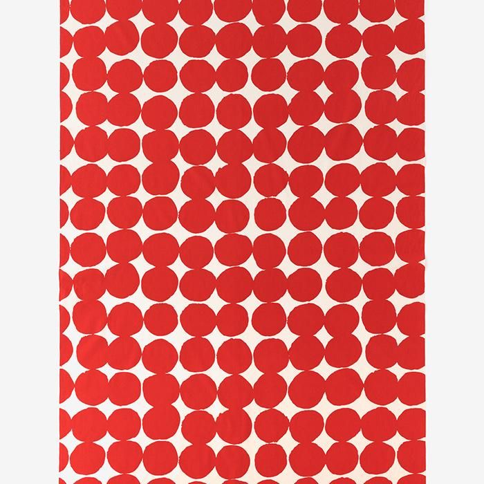 布料剪裁販售 (21號平織棉)/彈珠 大 乳白色(Nyuhaku)×深紅色(Kokihi)<50cm