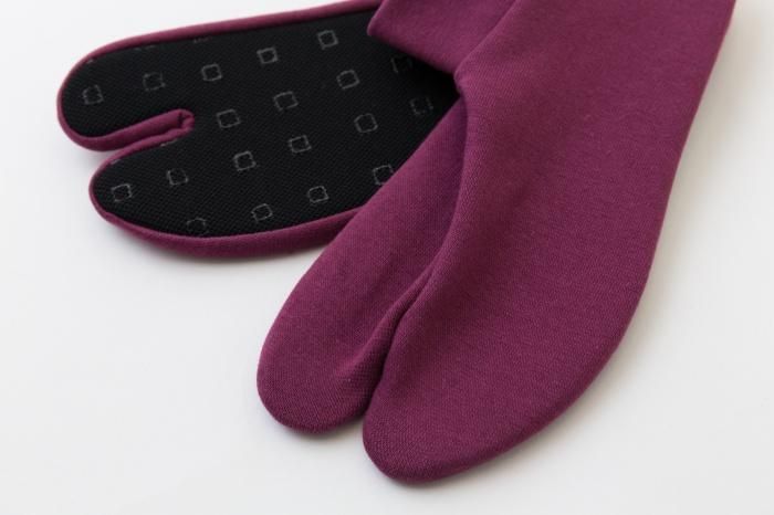 拉伸塔布袜子,棉花,平原 / kyomurasaki *与防滑