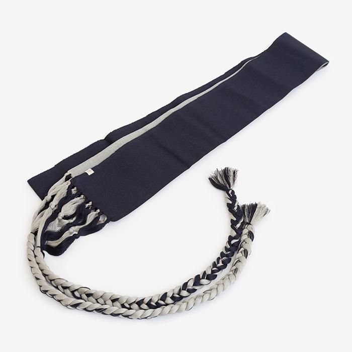 Braid Obi Belt / Ink Blue×Silver Grey