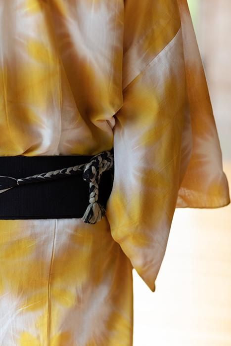 Braid Obi Belt / Ink Blue×Silver Grey