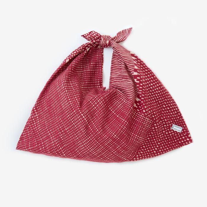 Isemomen Cotton Eco Bag / Intervals White×Red