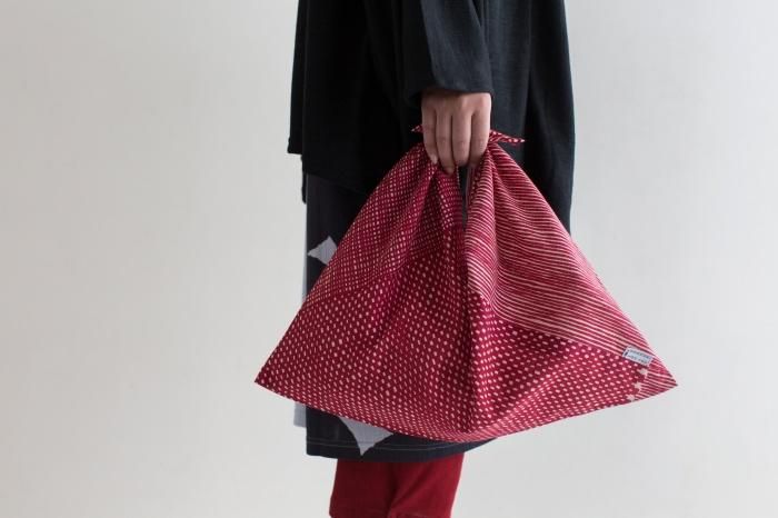 Isemomen Cotton Eco Bag / Intervals White×Red