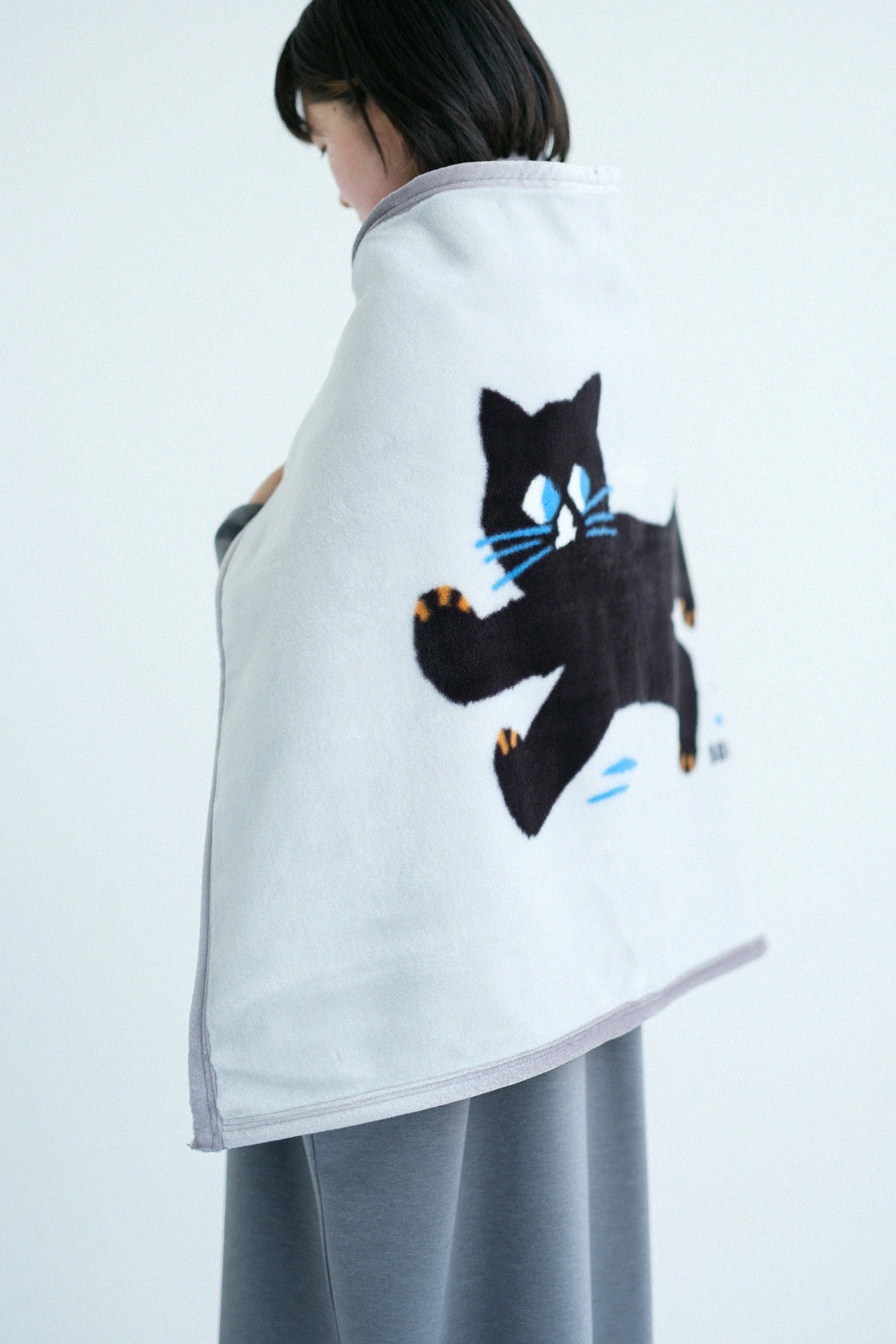 SOU・SOU×森彌毛織 丙烯酸纖維 小蓋毯/貓